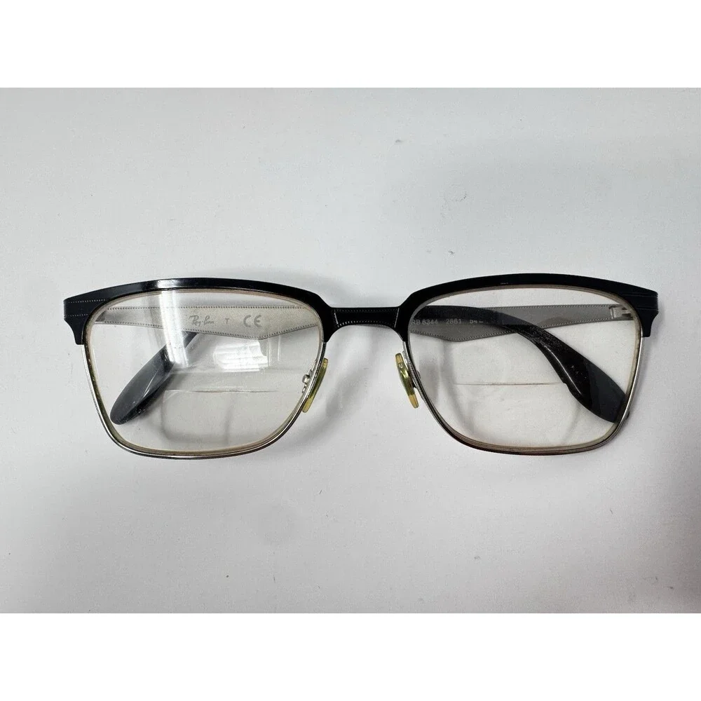 Ray-Ban RB6344 2861 Black Silver Eyeglass Frames 54-17-140 Authentic